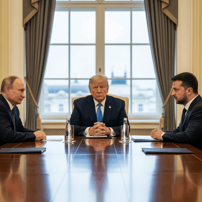 Illustration for: Putin and Zelensky Poised for Peace Summit with Trump