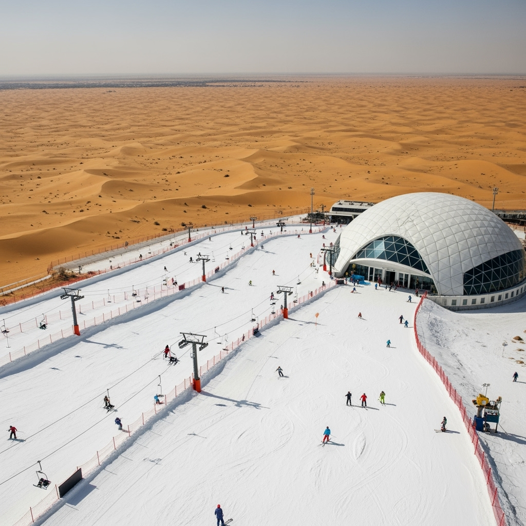 Illustration for: UAE Residents Flee Heat for Cool Escapes