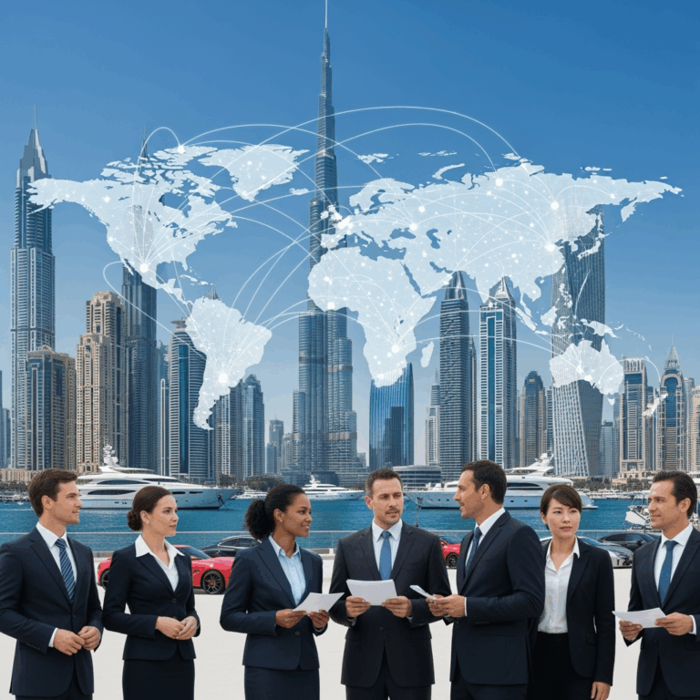 Illustration for: Dubai: A Magnet for Global Business and Wealth