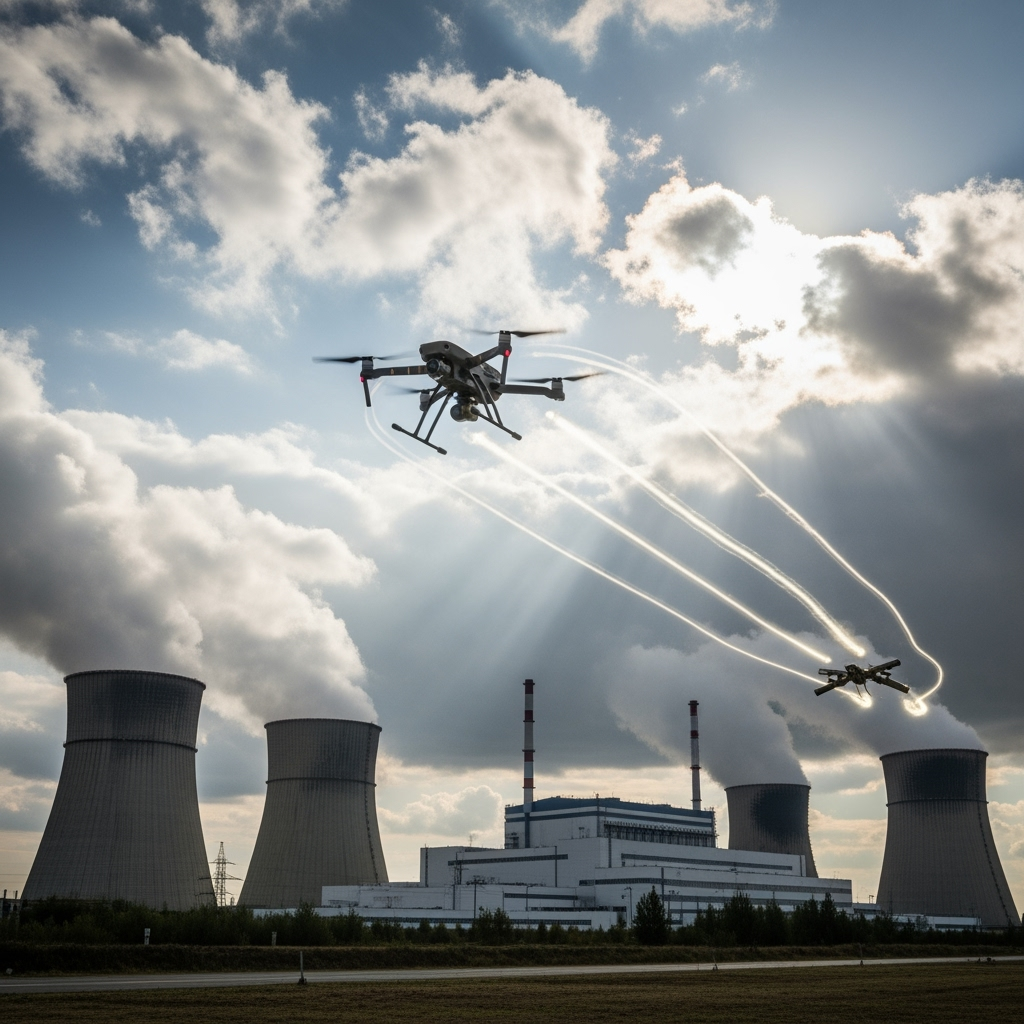 Illustration for: Ukrainian Drone Attack on Russian Nuclear Plant Foiled