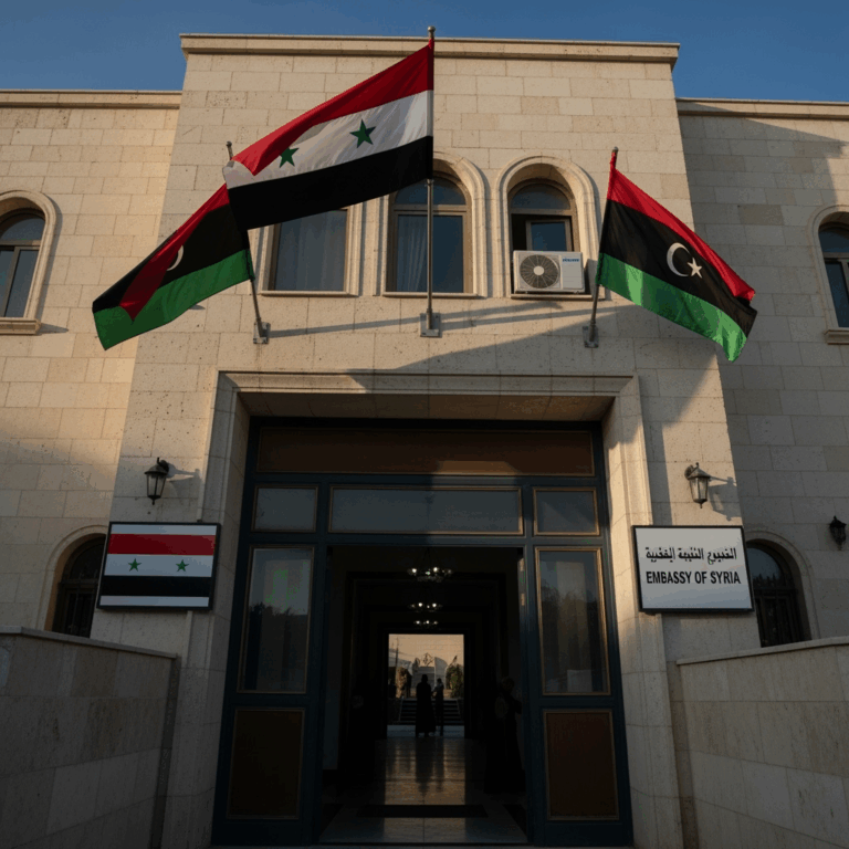 Illustration for: Syrian Embassy in Libya to Reopen After 13 Years