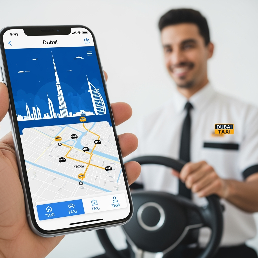 Illustration for: Enhancing Taxi Experience in Dubai: Innovative App Design