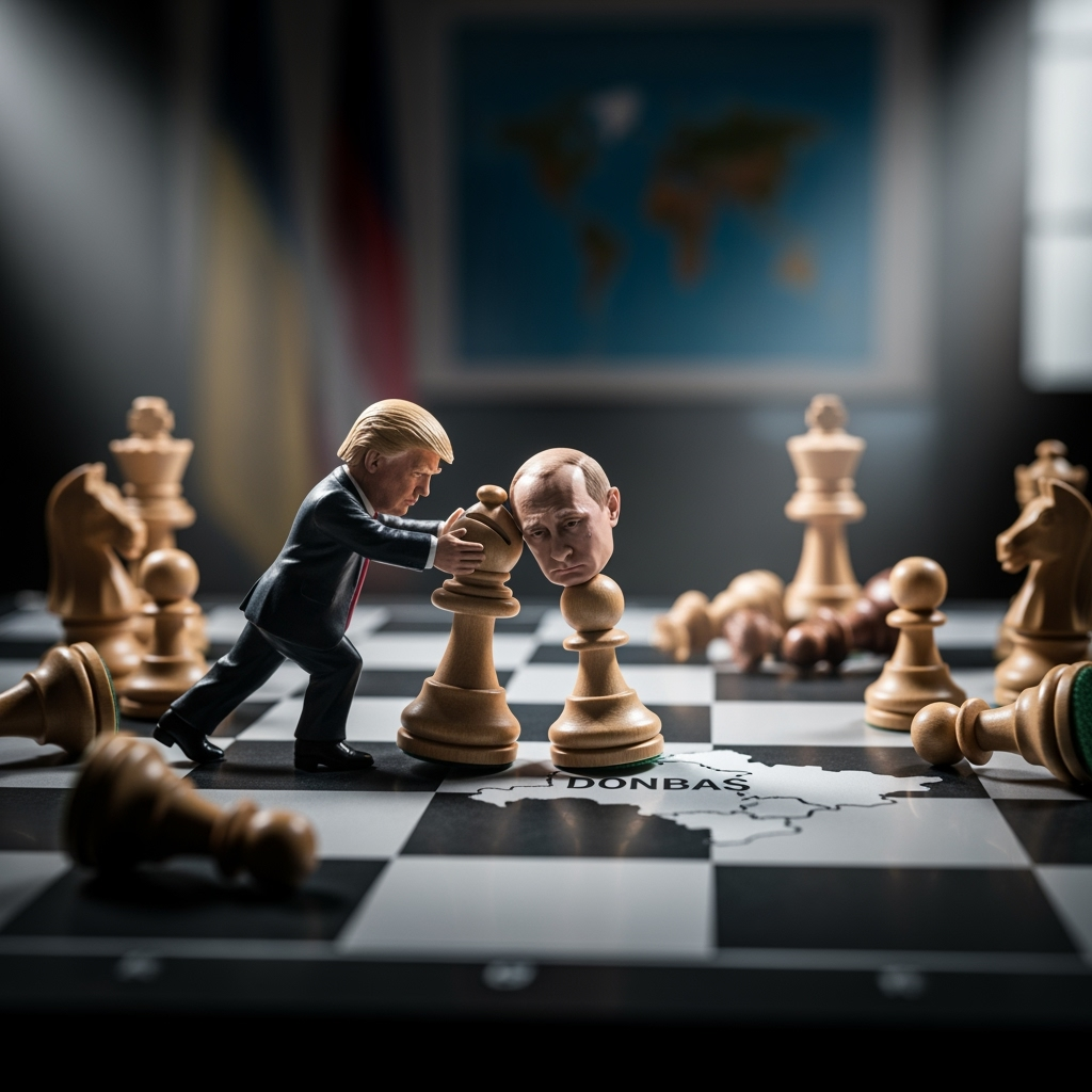 Illustration for: Trump Supports Putin's Proposal on Donbas Control