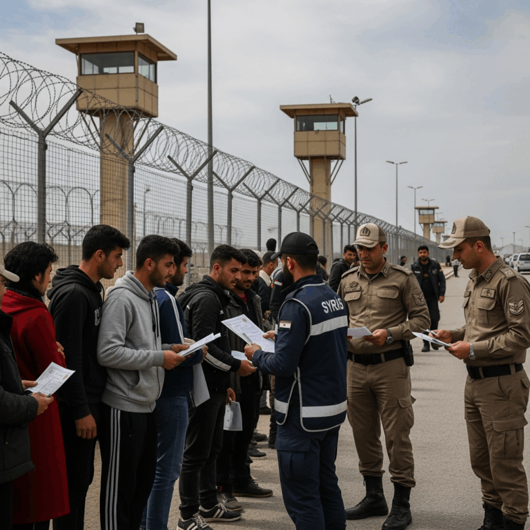 Illustration for: Syria-Turkey Border Crossing Procedures Begin