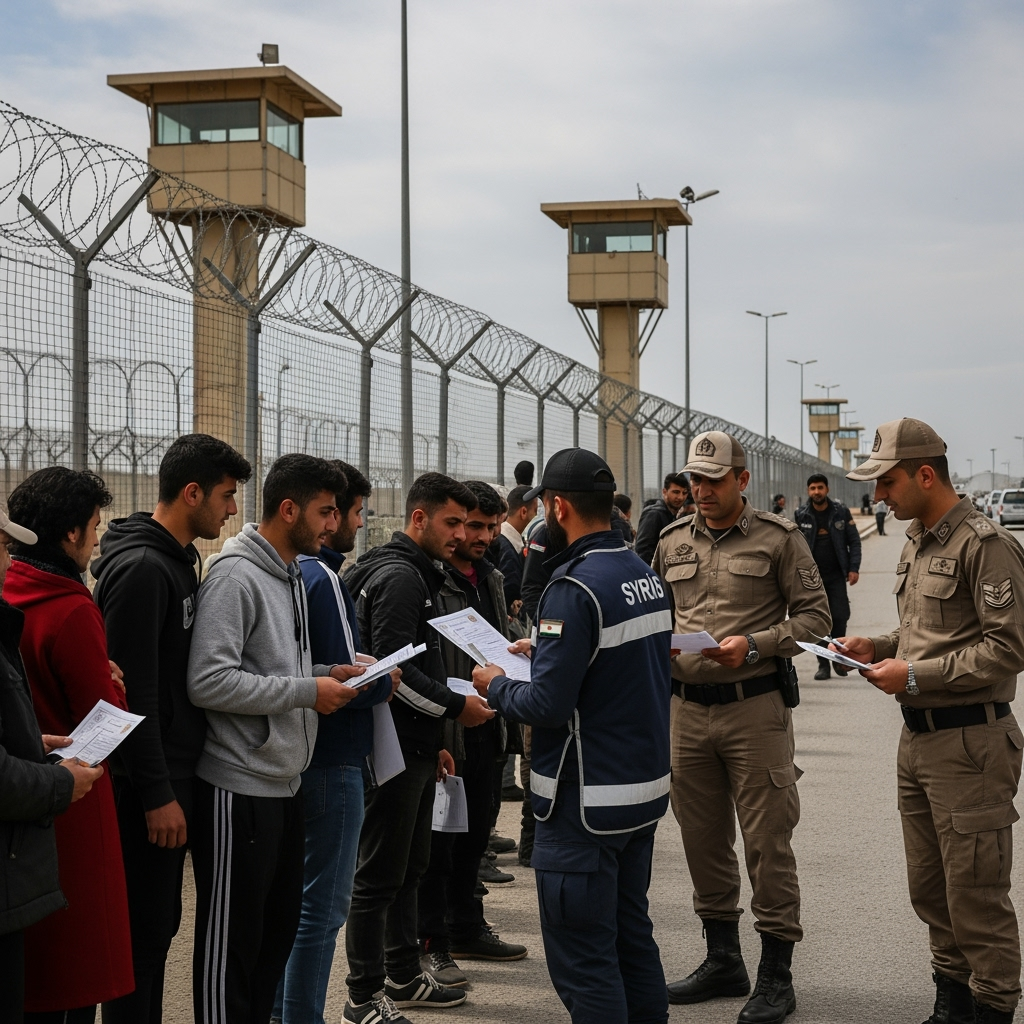 Illustration for: Syria-Turkey Border Crossing Procedures Begin