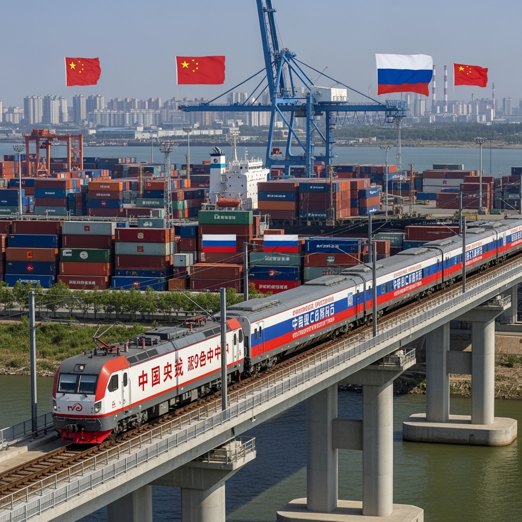 Illustration for: China's New High-End Project Boosts Trade with Russia