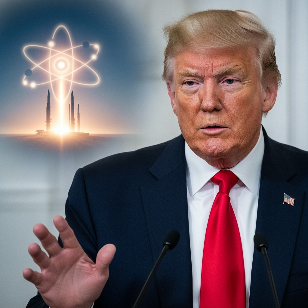Illustration for: Trump Discusses US and Russia Nuclear Capabilities