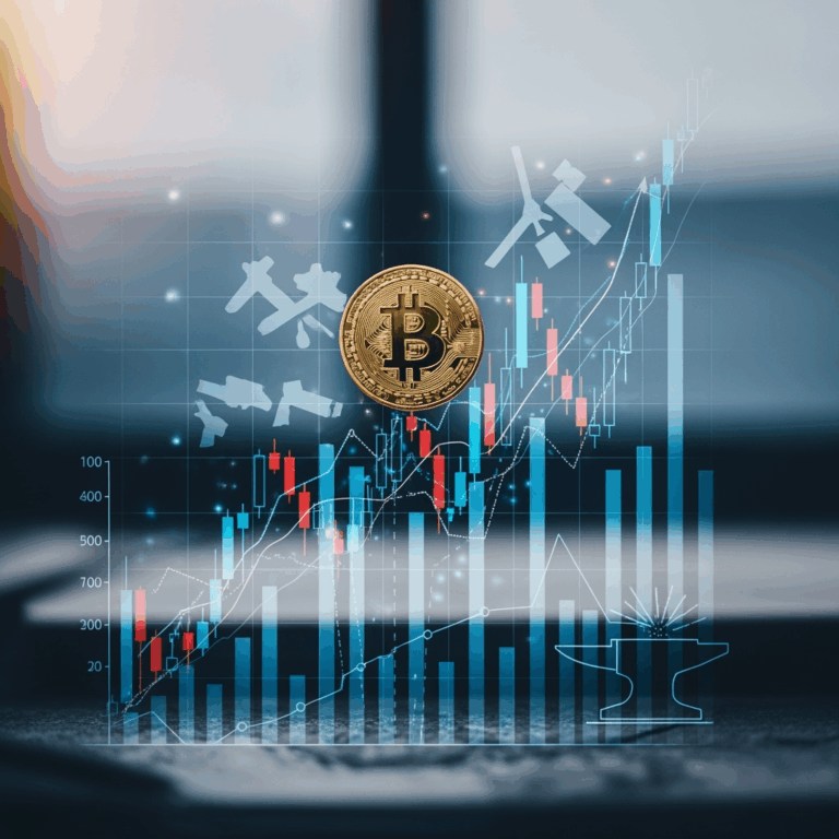 Illustration for: ارتفاع البيتكوين بسبب التعريفات الجمركية الأمريكية