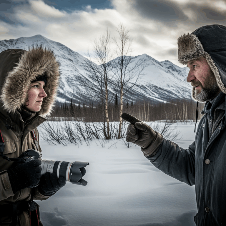 Illustration for: Russian Journalist's Encounter in Alaska