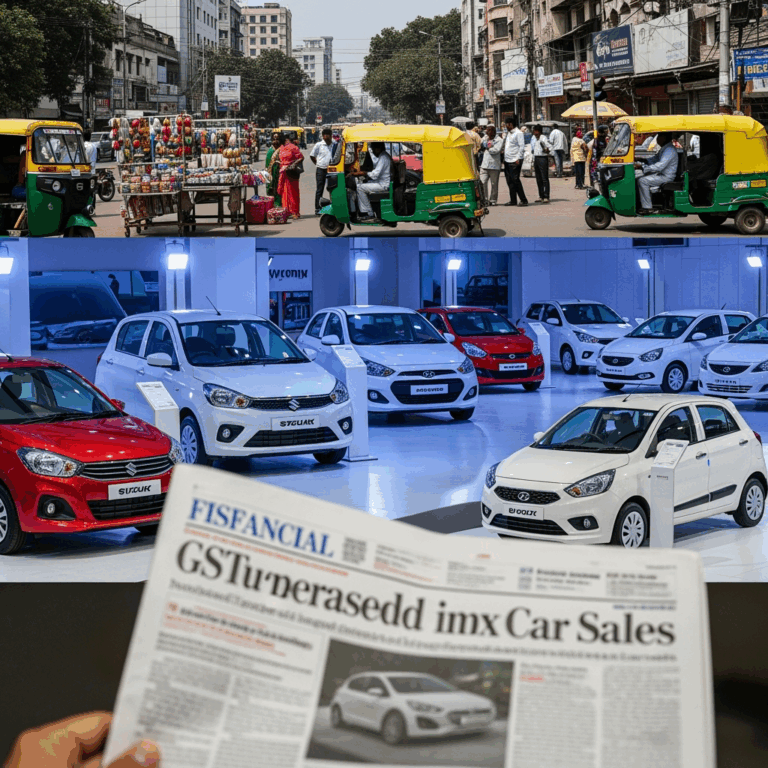 Illustration for: India Proposes GST Cut for Small Cars to Boost Sales