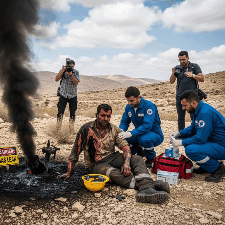 Illustration for: Gas Explosion in Wadi Esfita: Worker Severely Burned