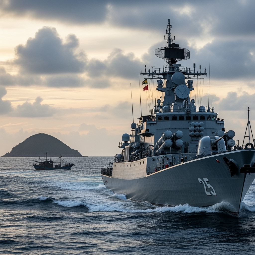 Illustration for: Tensions Rise Over South China Sea Military Drills