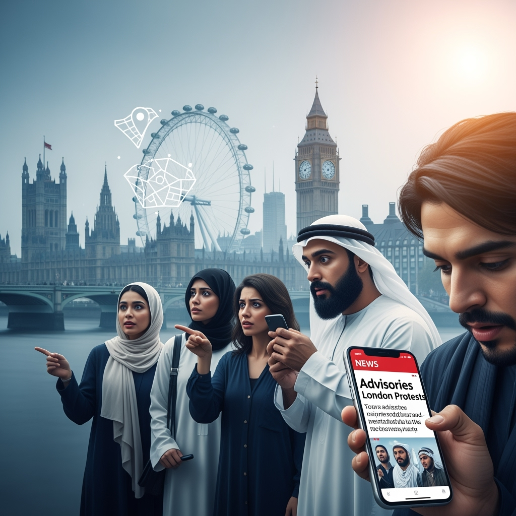 Illustration for: UAE Citizens Advised on London Protests