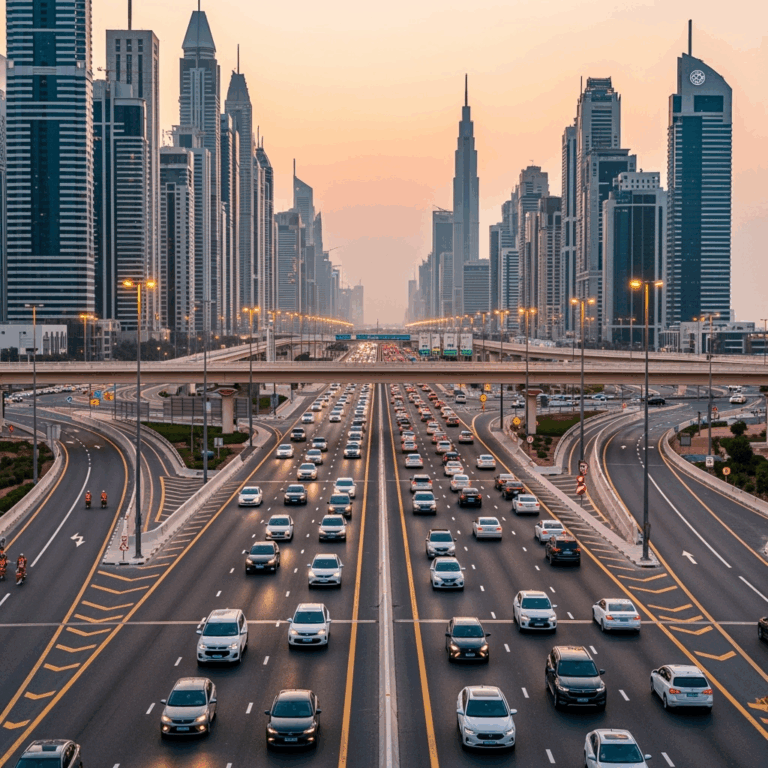 Illustration for: Sheikh Zayed Road Expansion Eases Dubai Traffic