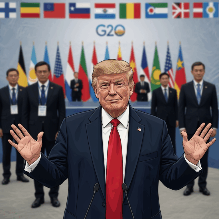 Illustration for: Trump Open to Observers at G20 Summit