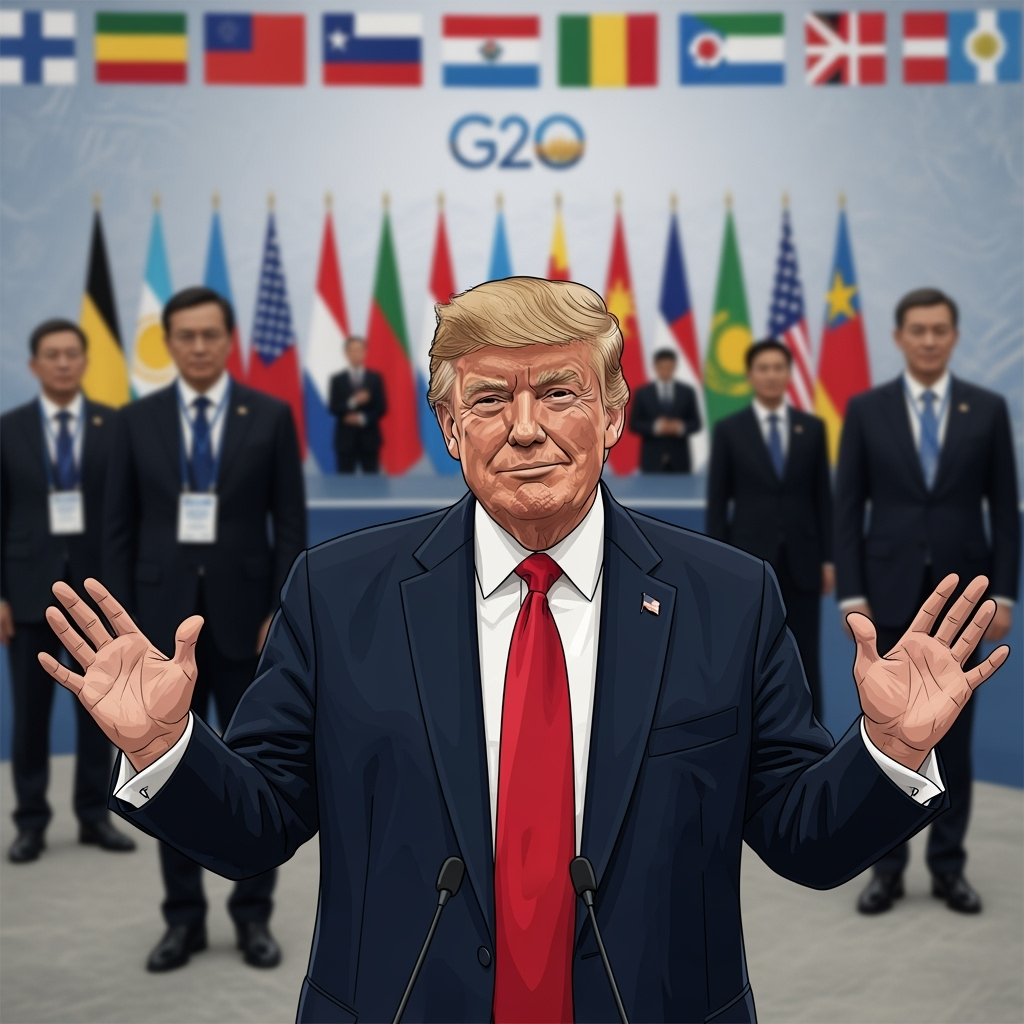 Illustration for: Trump Open to Observers at G20 Summit
