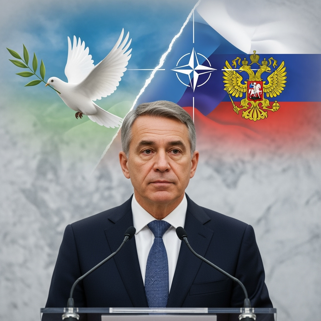Illustration for: Diplomat Discusses Peace Talks and NATO-Russia Tensions