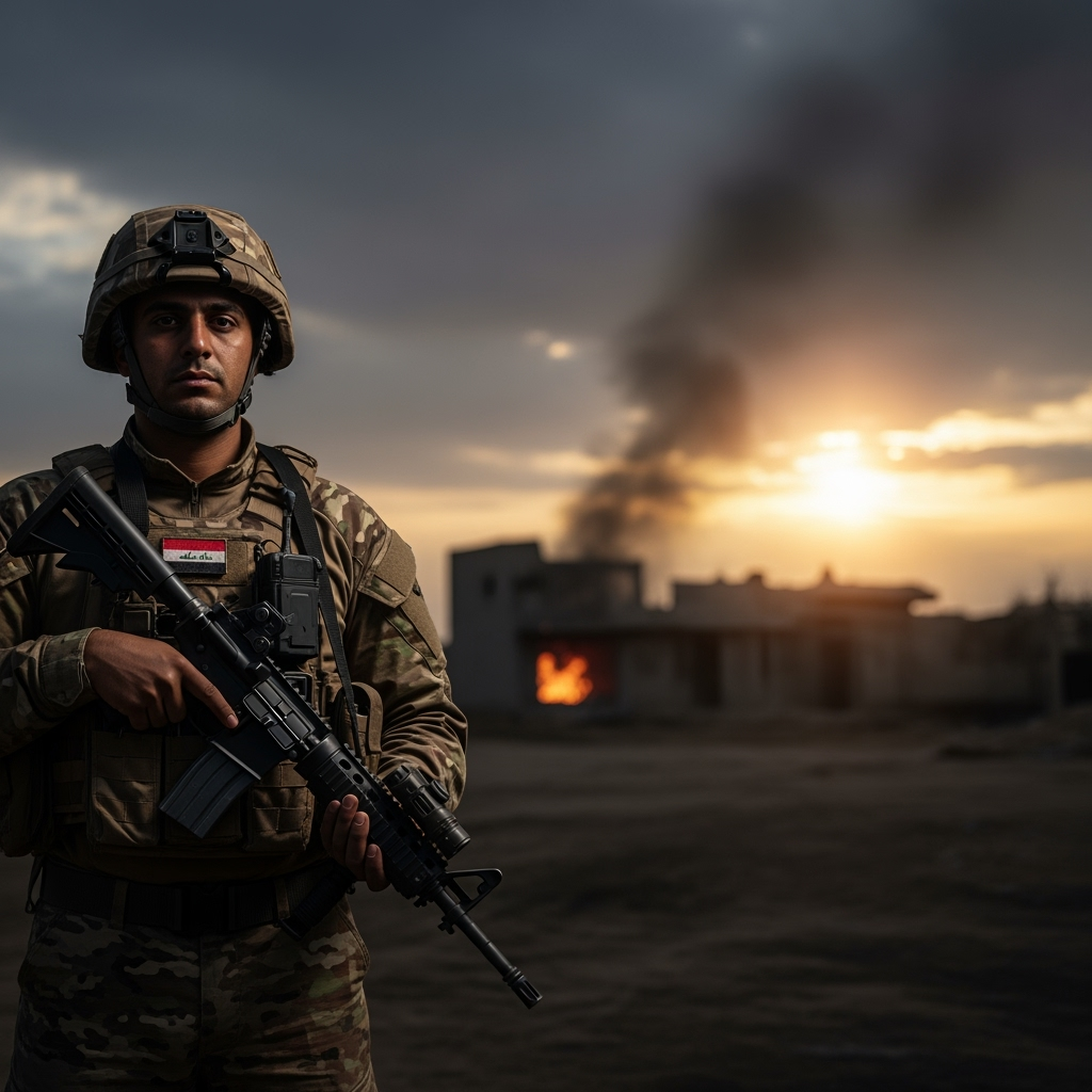 Illustration for: Iraq Eliminates ISIS Leader Abdul Rahman Al-Halabi