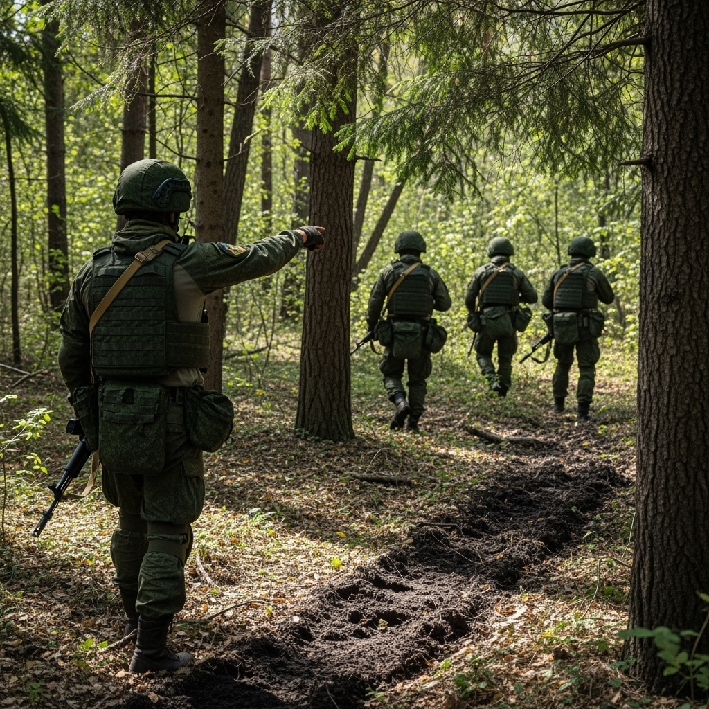 Illustration for: Russian Forces Advance After Liberating Forest