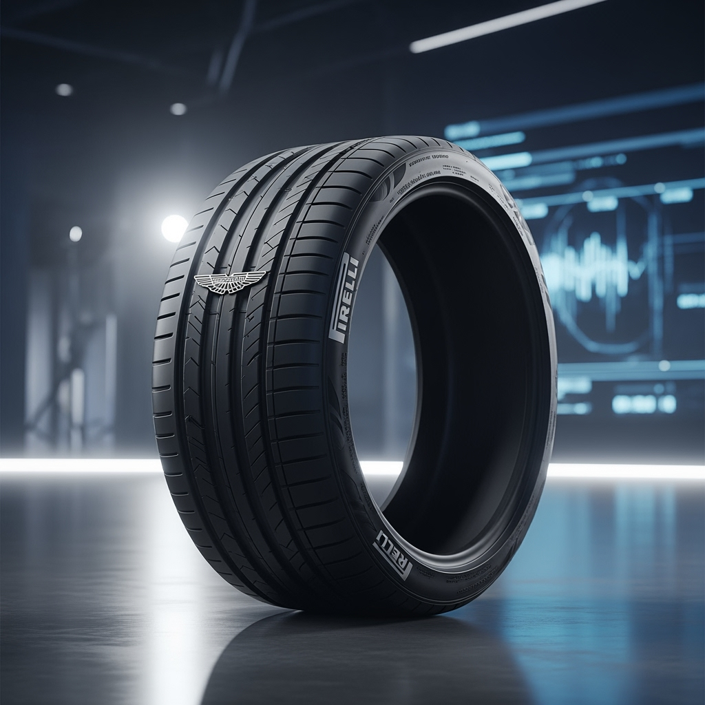 Illustration for: Pirelli & Aston Martin's Innovative Cyber Tyre Partnership