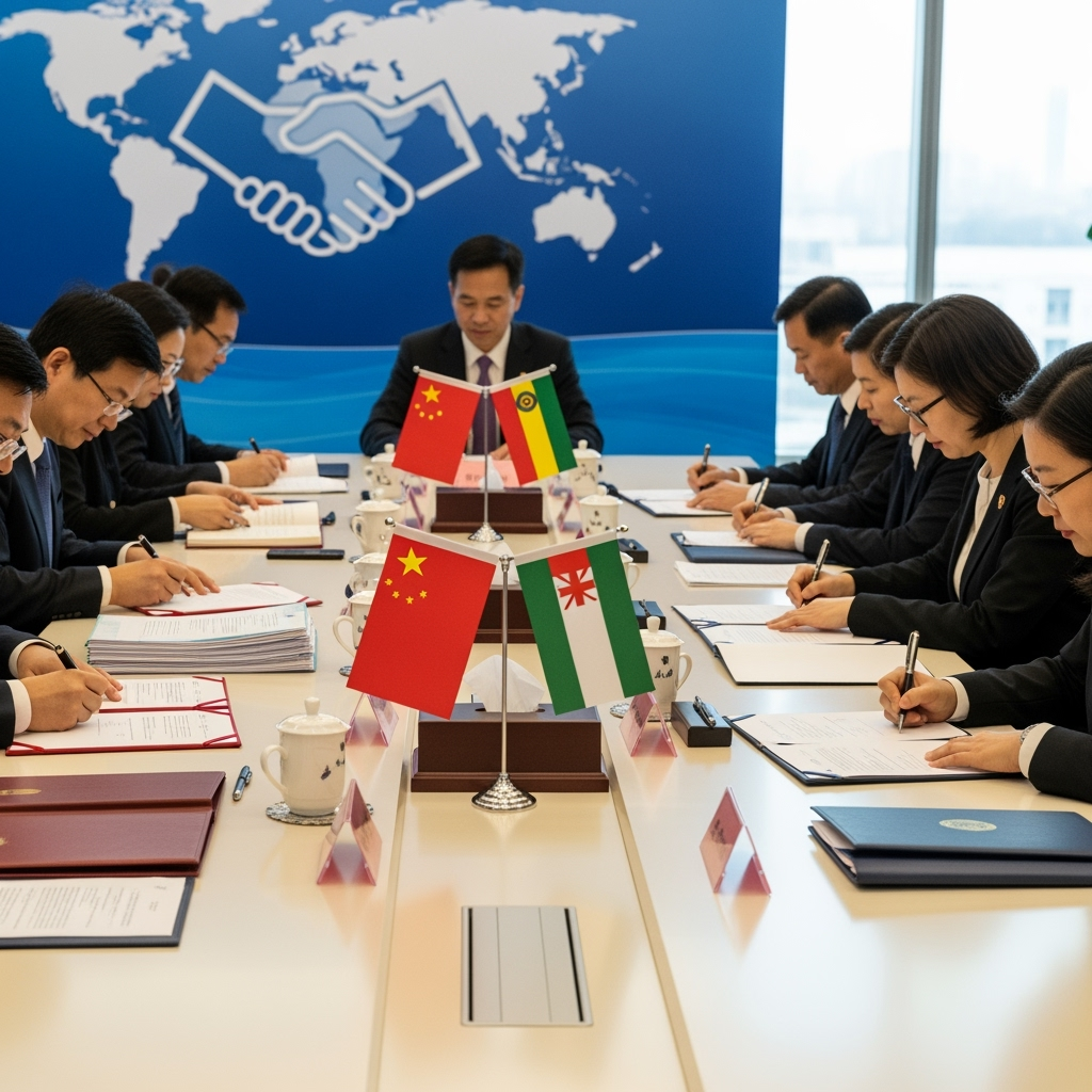 Illustration for: China and Partner Sign 20+ Cooperation Documents