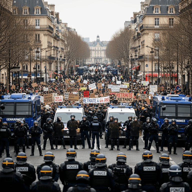Illustration for: France Deploys 80,000 Security Personnel Amid Protests
