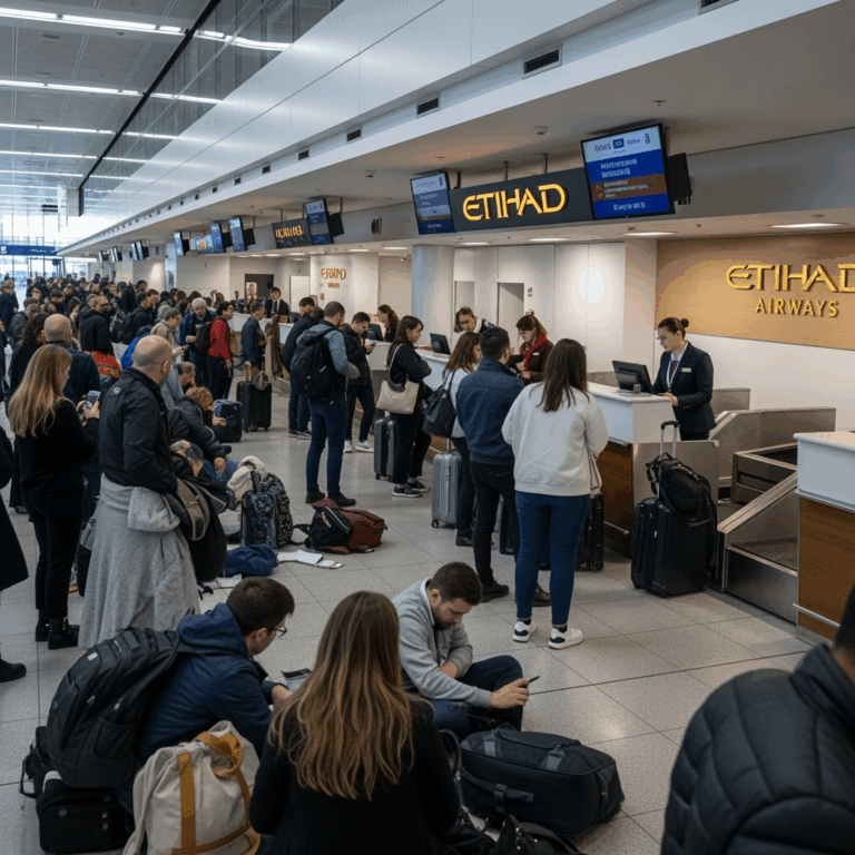 Illustration for: Etihad Check-In Delays at European Airports