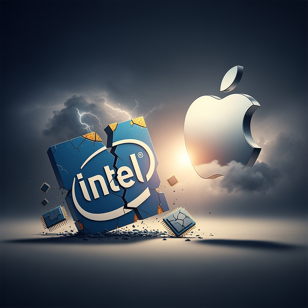 Illustration for: Intel Seeks Apple's Investment Amid Chipmaker Challenges