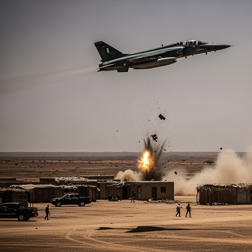 Illustration for: Nigerian Air Force Strikes Boko Haram Militants