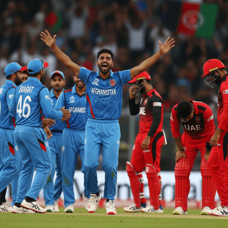 Illustration for: Afghanistan Triumphs Over UAE in Emotional Cricket Clash