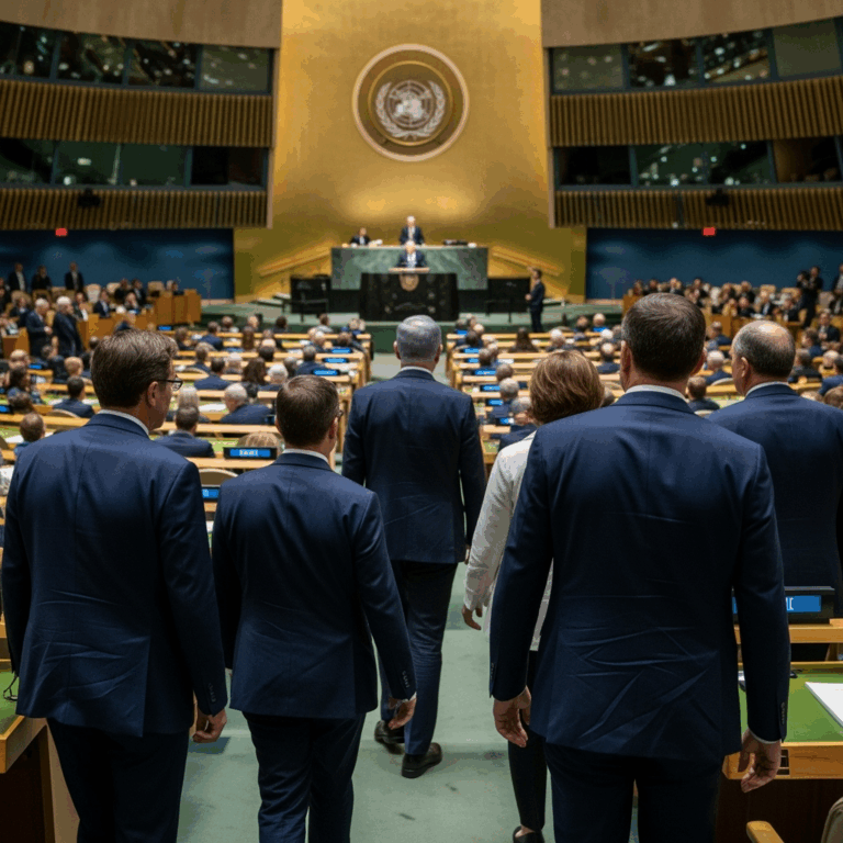 Illustration for: Delegations Exit During Netanyahu's UN Speech