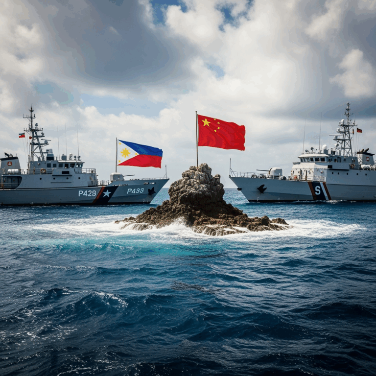 Illustration for: Tensions Rise Over Scarborough Shoal Dispute