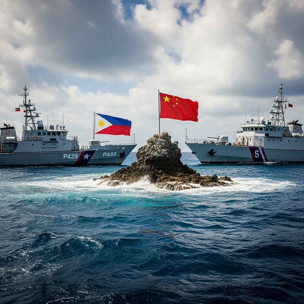 Illustration for: Tensions Rise Over Scarborough Shoal Dispute