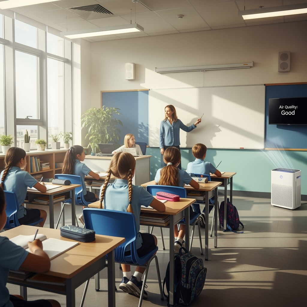Illustration for: Ensuring Clean Air in UAE Classrooms