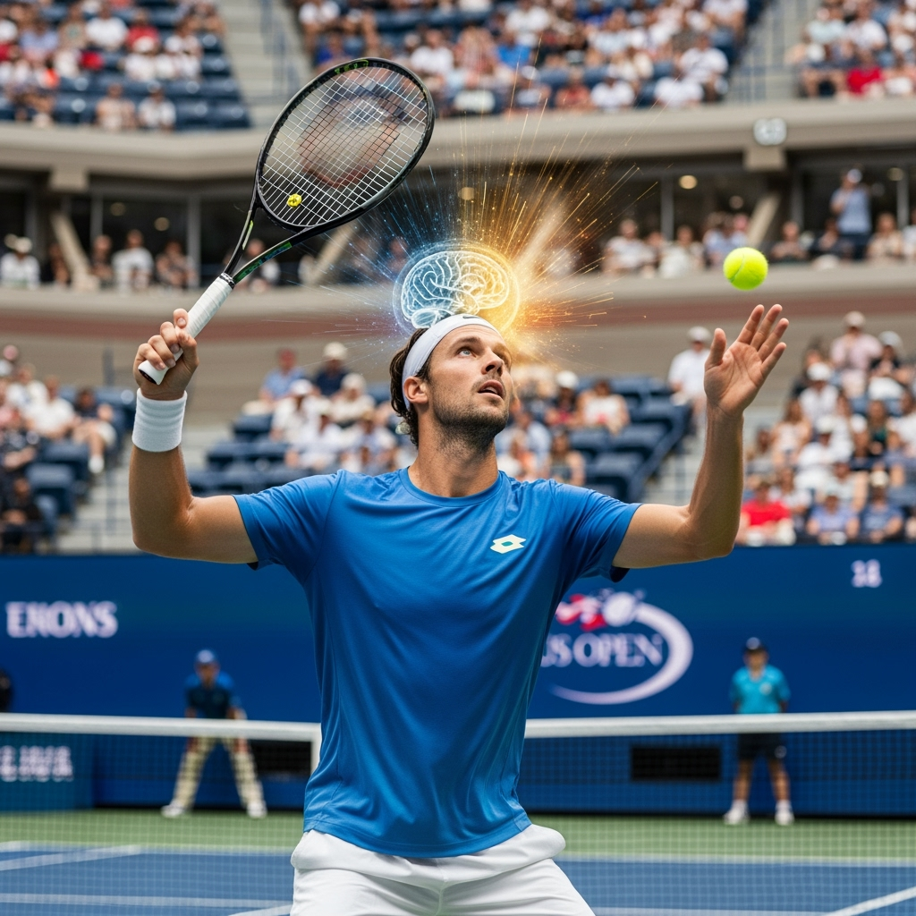 Illustration for: Lehecka's Mindset Shift Fuels US Open Quarterfinal Run
