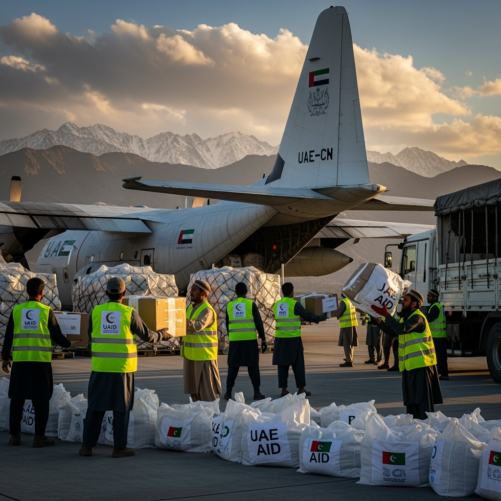 Illustration for: UAE Delivers Crucial Aid to Quake-Hit Afghanistan