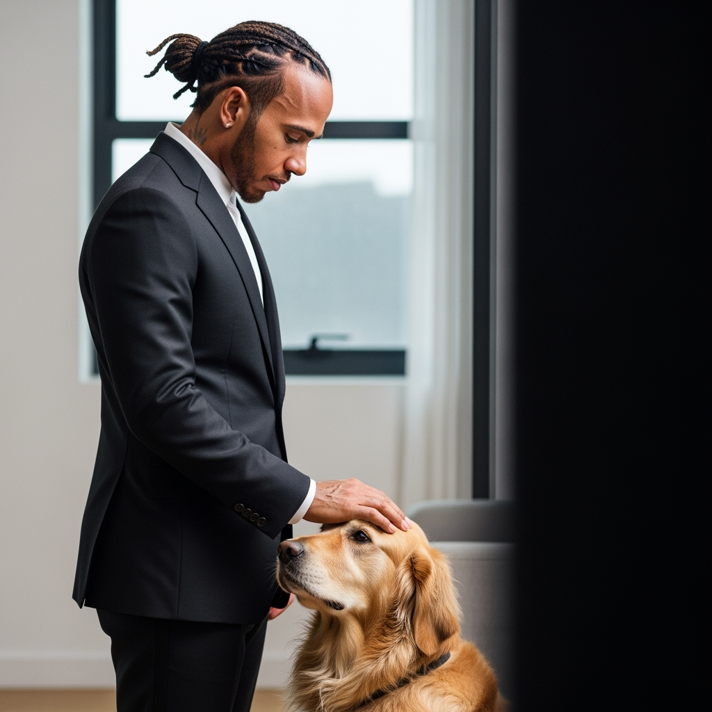 Illustration for: Lewis Hamilton Withdraws for Dog's Health