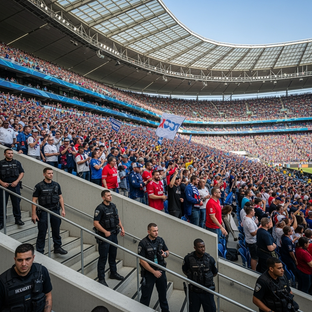 Illustration for: Stadium Packed Amid Tight Security