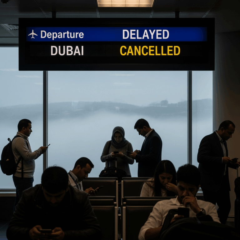 Illustration for: Kathmandu Airport Closure Disrupts Dubai Flights
