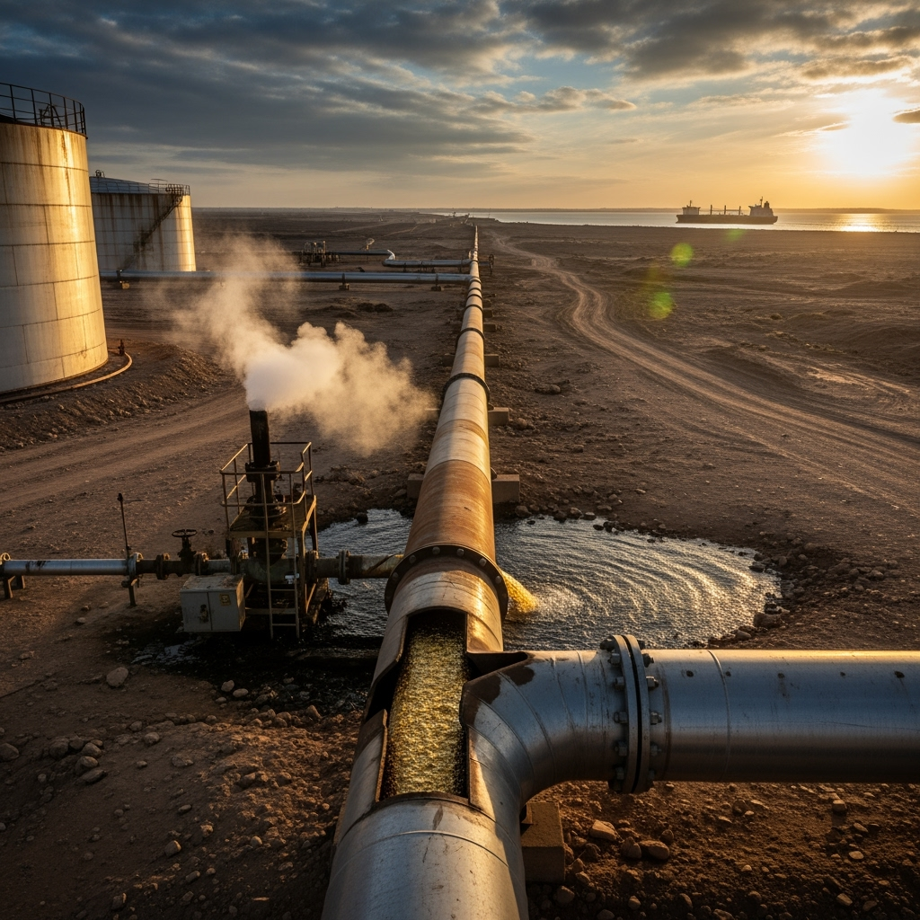 Illustration for: Iraq Begins Oil Exports Amidst Pipeline Challenges