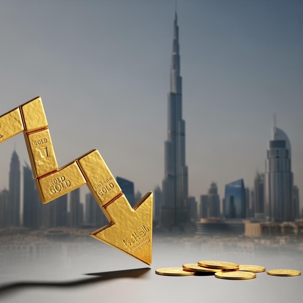 Illustration for: Gold Prices in Dubai Dip After Record High