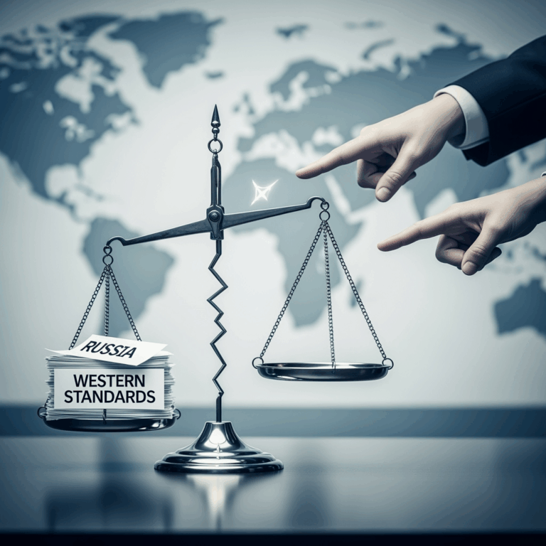 Illustration for: Russia Calls to End Double Standards in Human Rights
