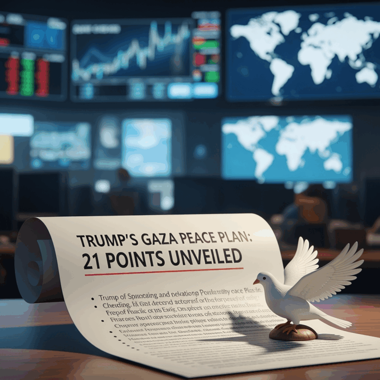 Illustration for: Trump's New Gaza Peace Plan: 21 Points Unveiled