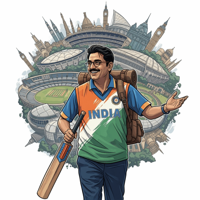 Illustration for: Rajesh Khanna: A Cricket Fan's Global Journey