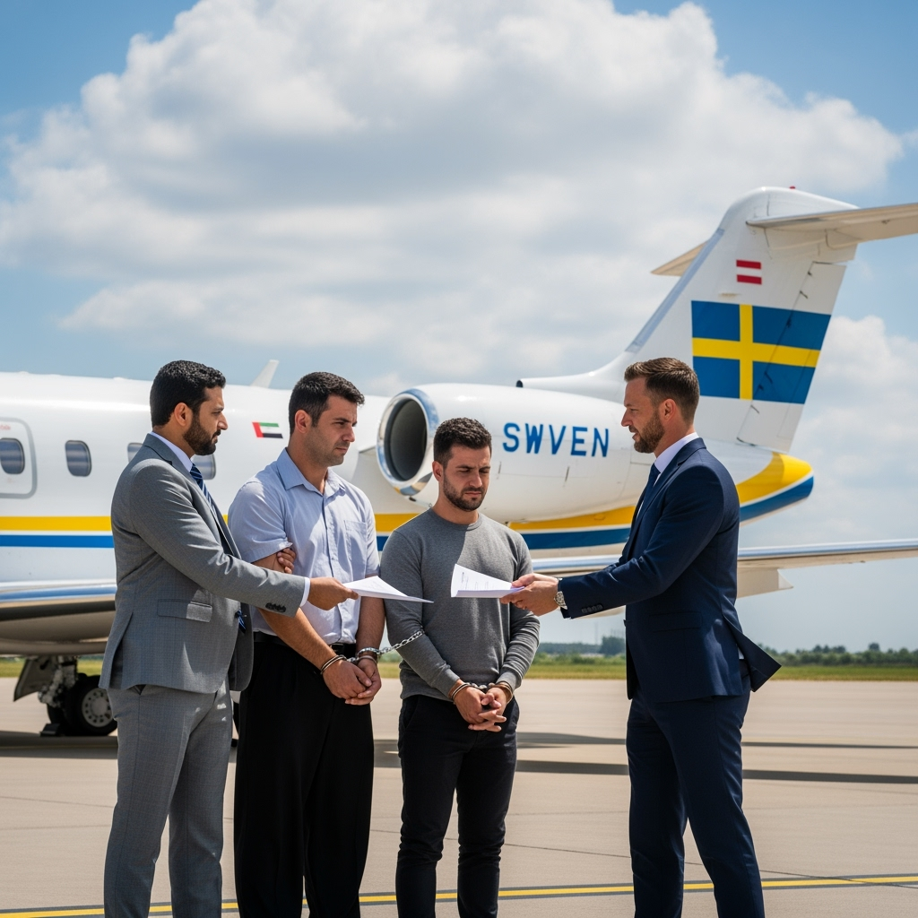 Illustration for: UAE Extradites Suspected Arms Traffickers to Sweden