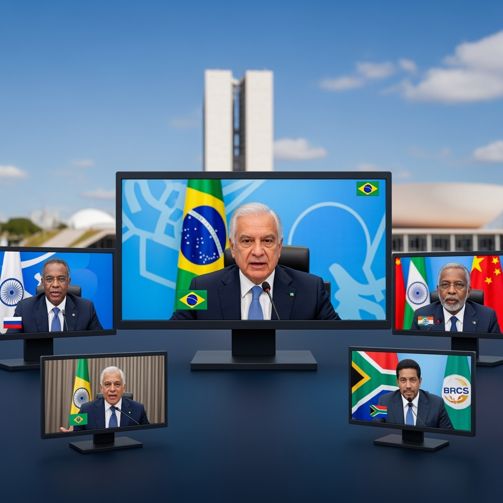 Illustration for: Brazil Announces Virtual BRICS Meeting