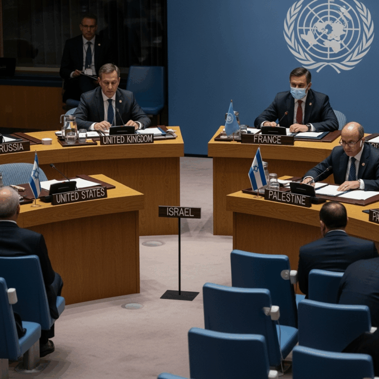 Illustration for: UN Security Council and Palestine-Israel Conflict
