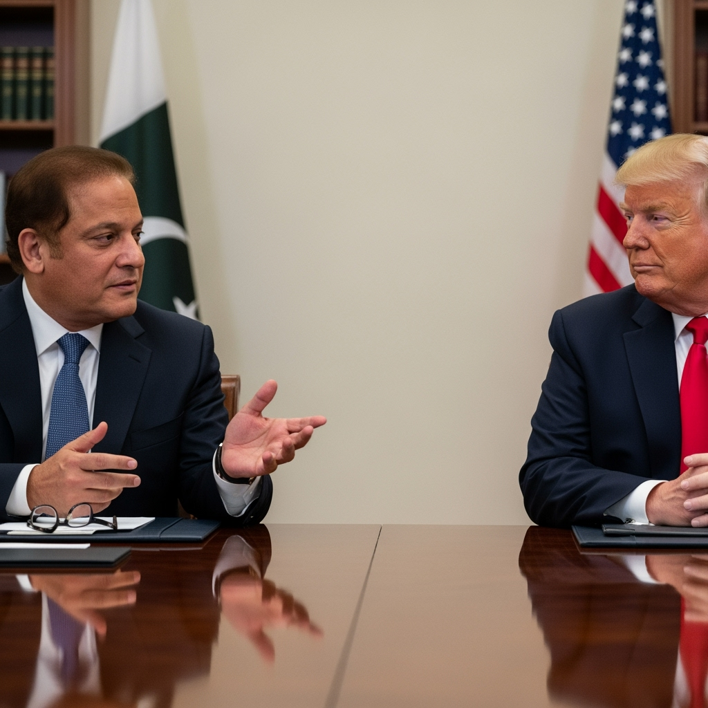Illustration for: PM Sharif Meets Trump, Discusses Key Partnerships