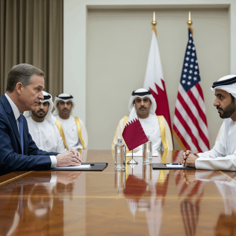 Illustration for: US Secretary of State's Visit to Qatar Amidst Tensions