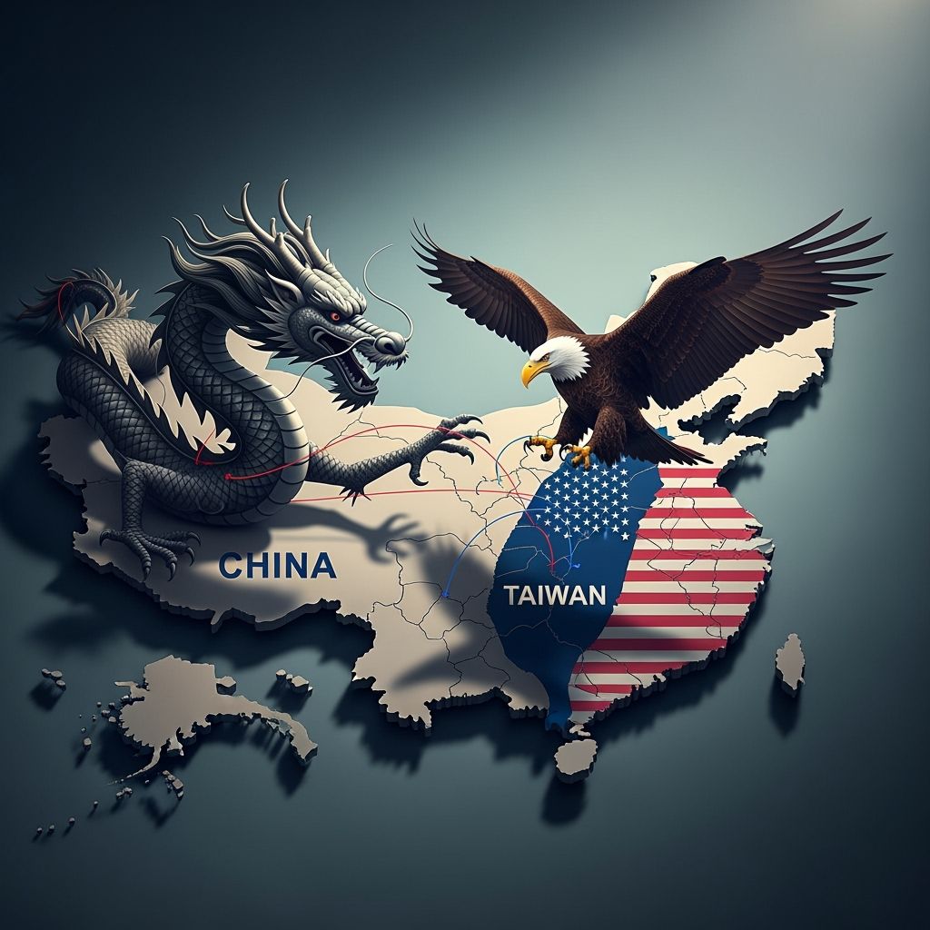 Illustration for: China's Stance on Taiwan and US Relations